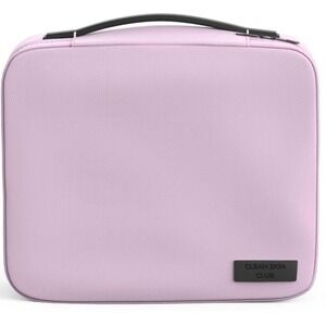 Clean Skin Club Pink Lilac Travel Makeup Bag Organizer Case Hardshell Zip Around